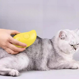 Escova a Vapor 3 em 1 para Gatos - Massagem e Remoção de Pelo em Silicone